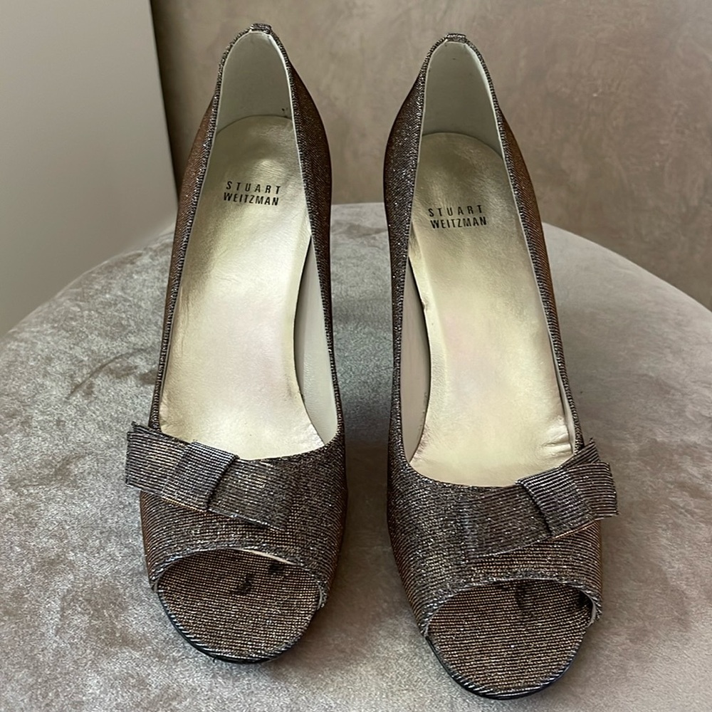 Stuart Weitzman Gold Shimmer Heels 10N